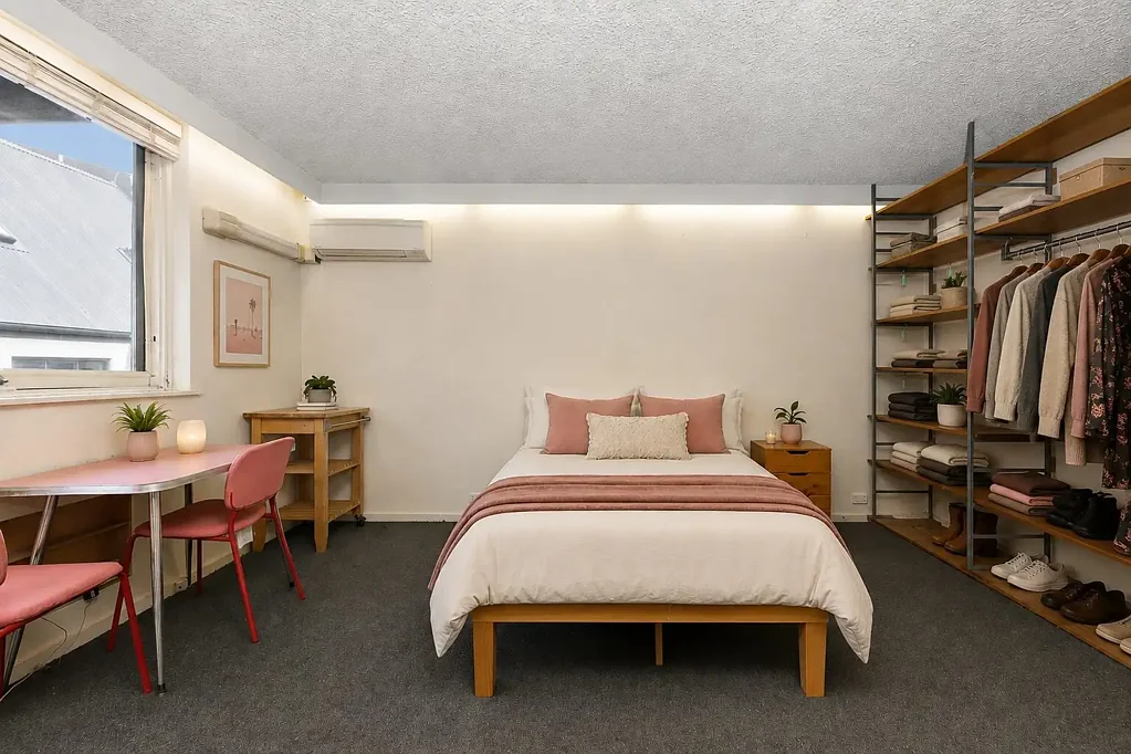 Low-Maintenance Studio Living with Balcony & Secure Car Space - Partially Furnished!