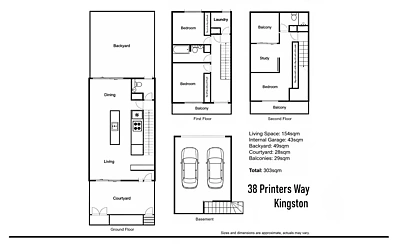 38 Printers Way, Kingston, ACT 2604, 3房, 2浴, Townhouse