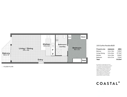 22/3355 Surfers Paradise Boulevard, Surfers Paradise, Gold Coast, 1 Schlafzimmer, 1 Badezimmer, Apartment