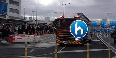 奥克兰机场  国内航站楼因火警疏散
