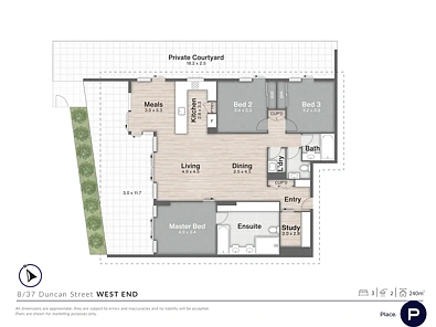 8/37 Duncan Street, West End, QLD 4101, 3 Schlafzimmer, 2 Badezimmer, Apartment