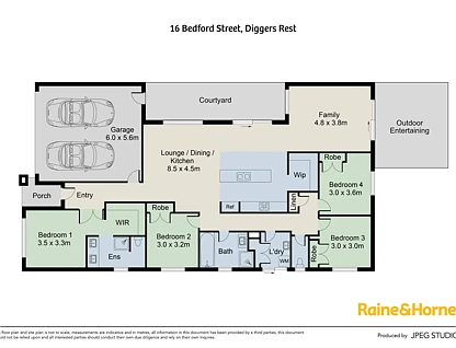 16 Bedford St, Diggers Rest, VIC 3427, 4房, 2浴, House
