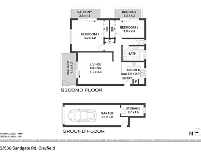5/530 Sandgate Road, Clayfield, Brisbane - Northern Region , 2 Bedrooms, 1 Bathrooms, Apartment