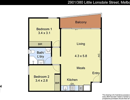 2901/380 Little Lonsdale Street, Melbourne, Melbourne CBD, 2 Kuwarto, 1 Banyo, Apartment