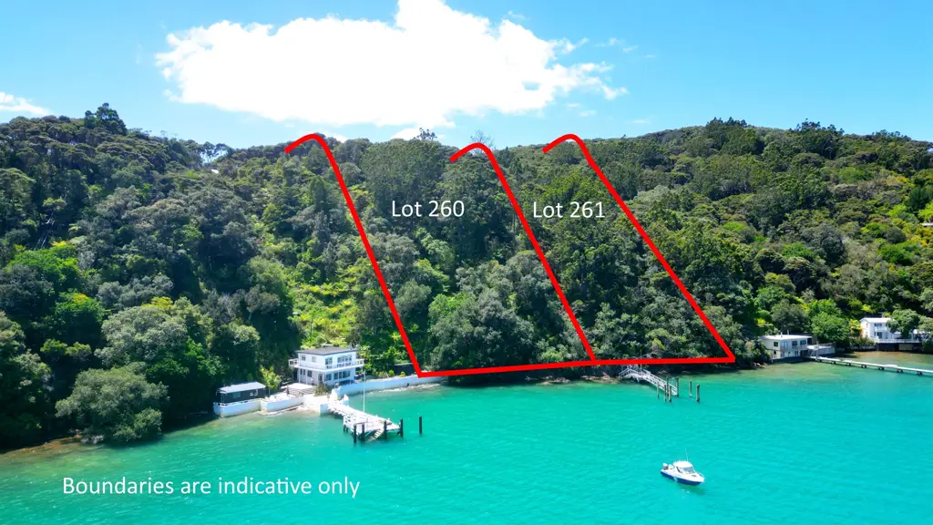 Kawau Island 2.71 Hectares on 2 titles + Wharf = BARGAIN @ $695K!