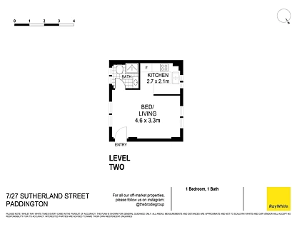 7/27 Sutherland Street, Paddington, Eastern Suburbs, 1 Schlafzimmer, 1 Badezimmer, Apartment