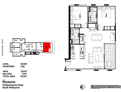 708/39 Racecourse Road, North Melbourne, Melbourne CBD, 2 phòng ngủ, 2 phòng tắm, Apartment