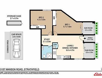 G01/57 Manson Road, Strathfield, Inner West, 2 chambres, 1 salles de bain, Apartment