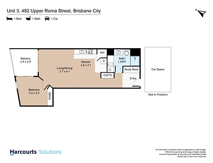 3/482 Upper Roma Street, Brisbane City, Brisbane - Inner City Region, 1 રૂમ, 1 બાથરૂમ, Apartment