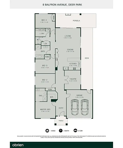 Plano ng Bahay - 8 Balfron Avenue, Deer Park, VIC 3023