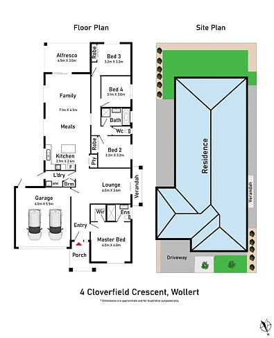 户型图 - 4 Cloverfiled crescent, Wollert, VIC 3750