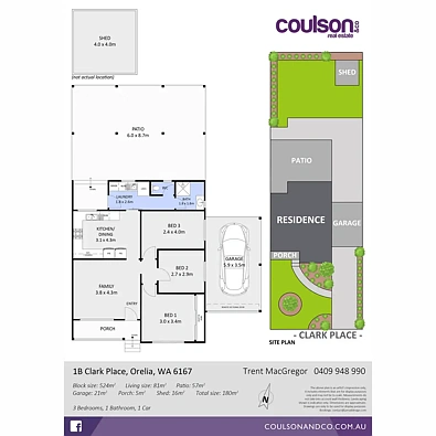 户型图 - 1b Clark Place, Orelia, WA 6167