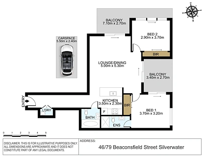 46/79-87 Beaconsfield Street, Silverwater, Parramatta (Northwest suburbs), 2 ਕਮਰੇ, 2 ਬਾਥਰੂਮ, Apartment