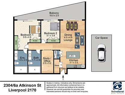 2304/6A Atkinson Street, Liverpool, South Western Suburbs, 2 कमरे, 2 बाथरूम, Apartment
