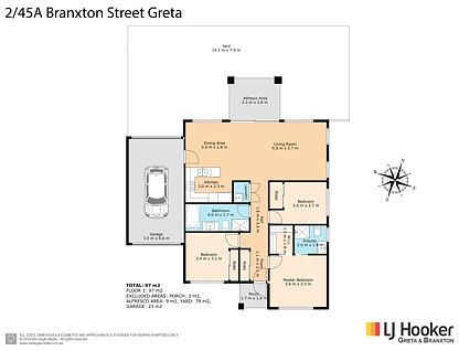 2/45A Branxton Street, Greta, Hunter, 3房, 2浴, Apartment