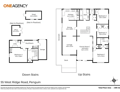55 West Ridge Road, Penguin, TAS 7316, 4 कमरे, 2 बाथरूम, House
