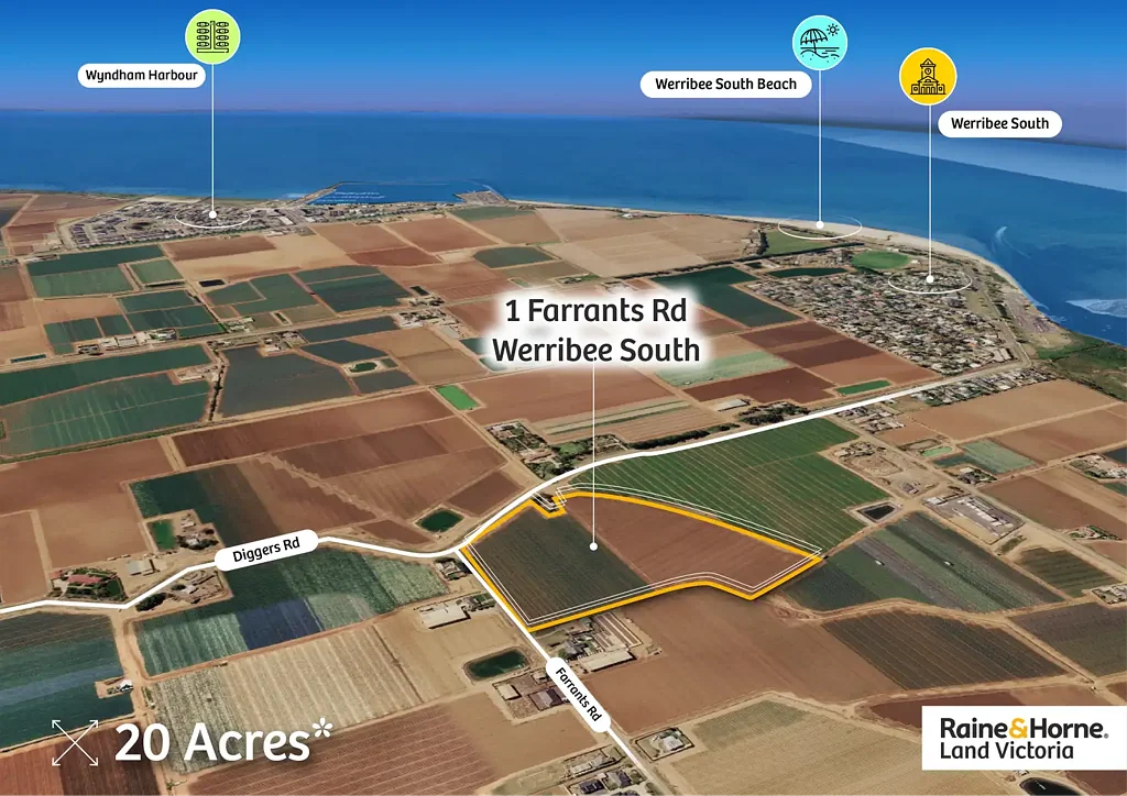 Werribee South 20 ACRES PRIME CORNER SITE FEW PROPERTIES AWAY FROM WERRIBEE SOUTH BEACH!!