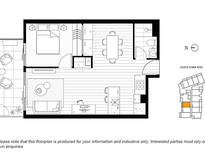 G13/3 Olive York Way, Brunswick West, North Melbourne, 1 Kuwarto, 1 Banyo, Apartment