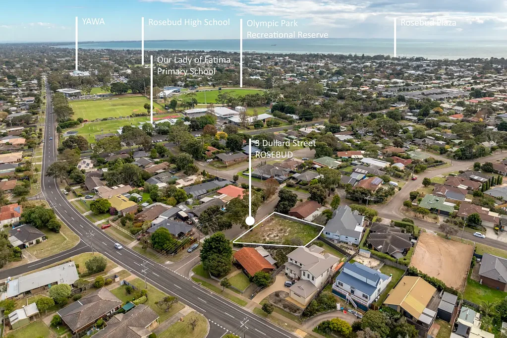 Rosebud 位于Mornington Peninsula充满活力的Rosebud社区中心 宽敞665平方米地块 提交建造豪华联排别墅计划 步行至学校和Yawa水上中心 奥林匹克公园体育活动 便利购物餐饮设施 海滨生活梦想起航！ Fantastic Location offering Great Accessibility