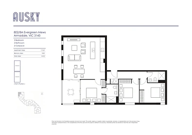 802/8A Evergreen Mews, Armadale, VIC 3143, 3房, 2浴, Apartment