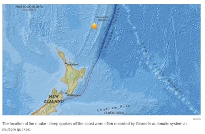 新西兰以北海域发生6.6级地震 北岛多地有震感