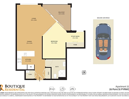 D308/26 Point Street, Pyrmont, Sydney CBD, 1 कमरे, 1 बाथरूम, Apartment