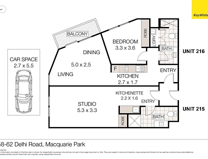 215 & 216/58-62 Delhi Road, Macquarie Park, Upper North Shore, 2 ਕਮਰੇ, 2 ਬਾਥਰੂਮ, Unit