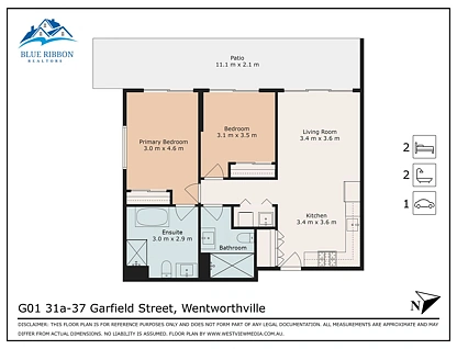 G01/31A-37 Garfield Street, Wentworthville, Parramatta (Northwest suburbs), 2 غرف, 2 حمامات, Unit