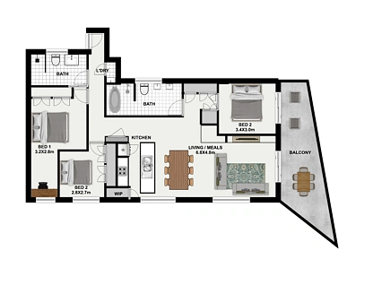 ID:21143696/66 Hope St, South Brisbane, Brisbane - Inner City Region, 3 chambres, 2 salles de bain, Apartment