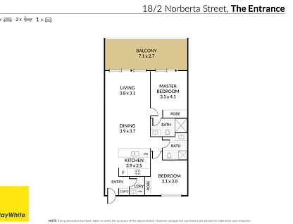 18/2 Norberta Street, The Entrance, Central Coast, 2 phòng ngủ, 2 phòng tắm, Apartment
