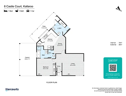 8 Castle Court (Granny Flat), Kallaroo, North West Perth, 1 habitaciones, 1 baños, Apartment