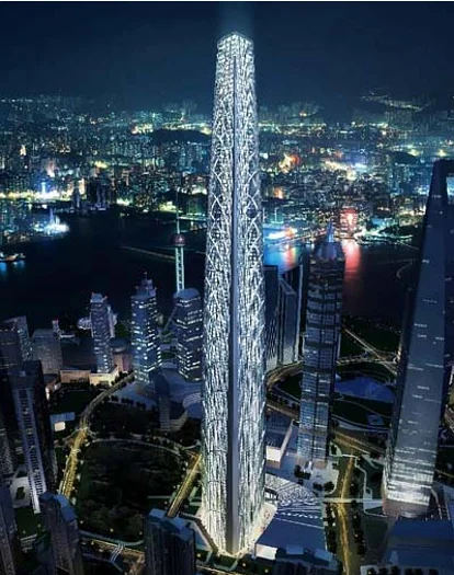 中国第一高楼“上海中心”大厦高度上升至303米
