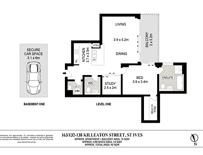 163/132-138 Killeaton Street, St Ives, Upper North Shore, 1 침실, 1 욕실, Apartment