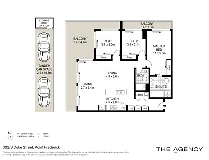 302/8 Duke Street, Point Frederick, NSW 2250, 3 Kuwarto, 2 Banyo, Unit