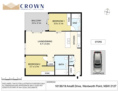 10136/19 Amalfi Drive, Wentworth Point, Parramatta (Northwest suburbs), 2 कमरे, 2 बाथरूम, Apartment