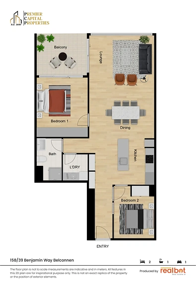 158/39 Benjamin Way, Belconnen, ACT 2617, 2 slaapkamers, 1 badkamers, Apartment