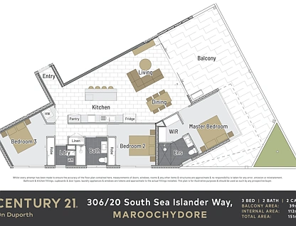 306/12 South Sea Islander Way, Maroochydore, Sunshine Coast, 3 ਕਮਰੇ, 2 ਬਾਥਰੂਮ, Unit