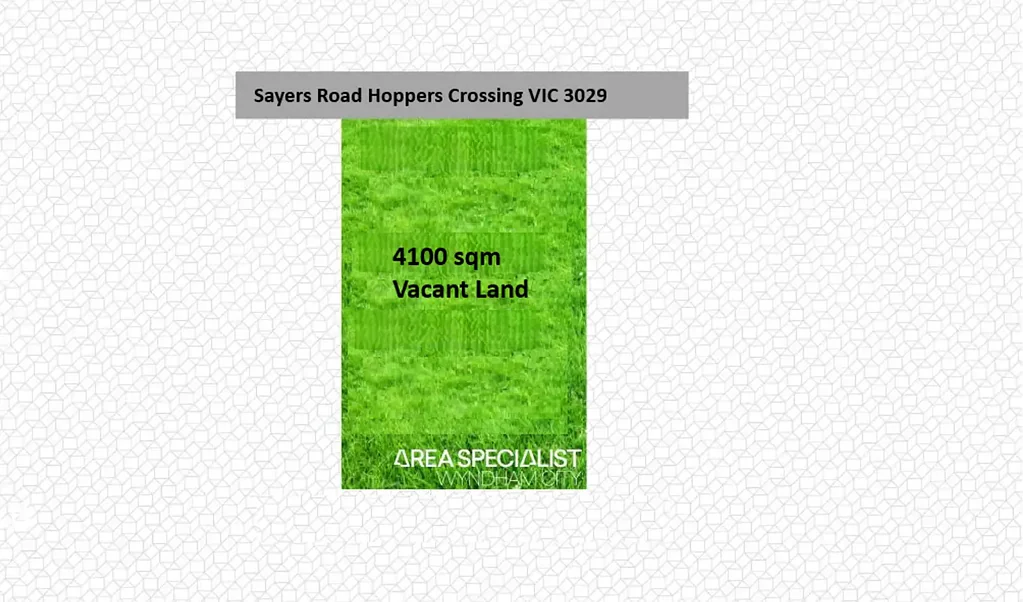 Hoppers Crossing Listed AS - Prime Vacant Land (approx.4100 sqm) on main Sayers Road Hoppers Crossing !