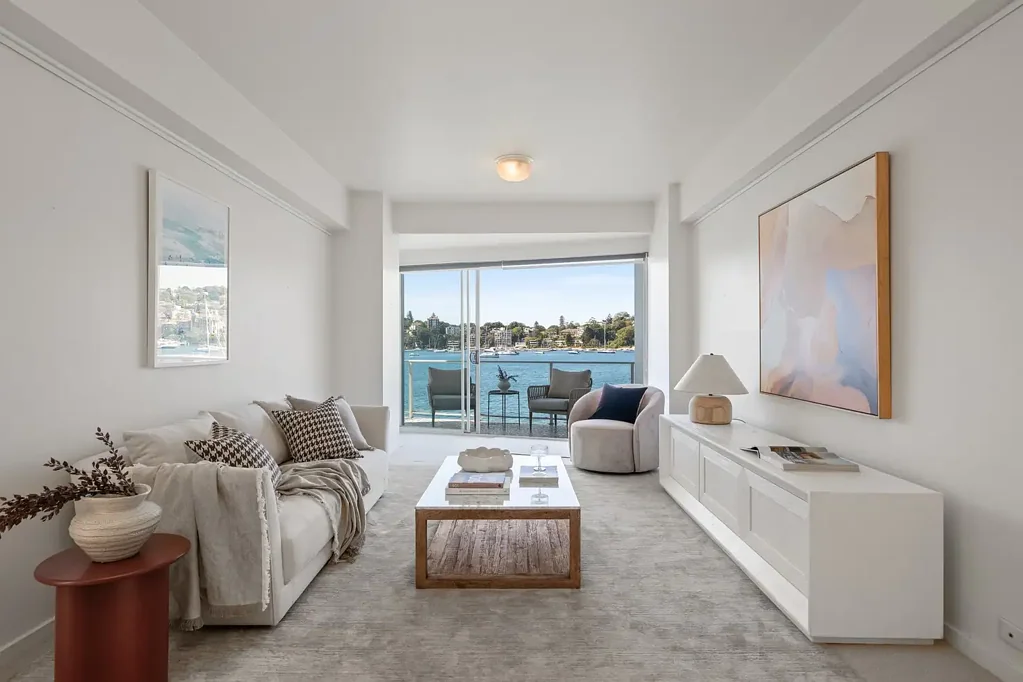 "'Broadwaters' – Sun-filled three-bedroom, two-bathroom absolute waterfront strata apartment in a prized north-east corner position."