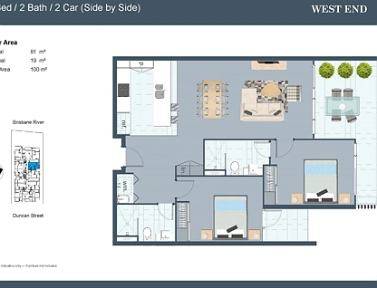 ID:21144702/25 Duncan Street, West End, Brisbane - Inner City Region, 2 rūma, 2 rūma horoi, Unit