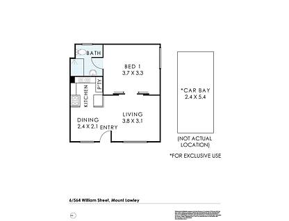 6/564 William Street, Mount Lawley, Perth CBD, 1房, 1浴, Apartment