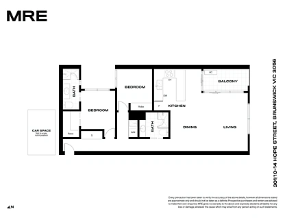 301/10-14 Hope Street, Brunswick, North Melbourne, 2房, 2浴, Apartment