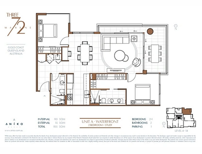 1001/372 Marine Parade, Labrador, Gold Coast, 2房, 2浴, Apartment