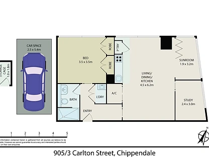 905/3 Carlton Street, Chippendale, NSW 2008, 2房, 1浴, 公寓