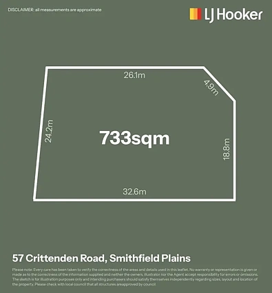Smithfield Plains 3房  Rare corner allotment of approx. 733m2.