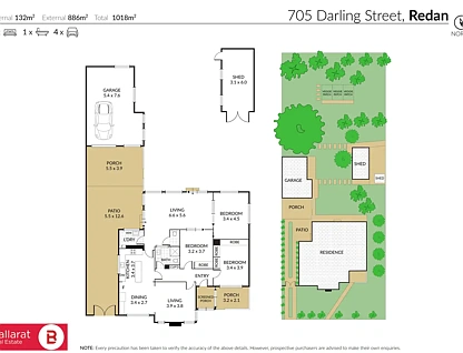 705 Darling Street, Redan, VIC 3350, 3 ਕਮਰੇ, 1 ਬਾਥਰੂਮ, House