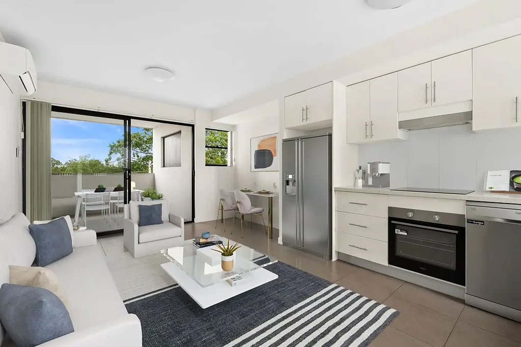 Urban Chic: Luxurious Riverside Living in this Stylish One-Bedroom Apartment Complex