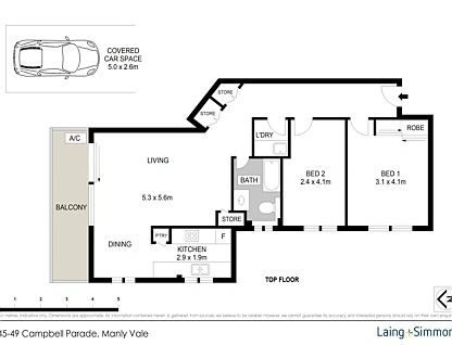 9/45-49 Campbell Parade, Manly Vale, Northern Beaches, 2 कमरे, 1 बाथरूम, Apartment