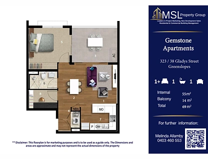 323/38 Gladys Street, Greenslopes, Fordell, 1房, 1浴, Apartment