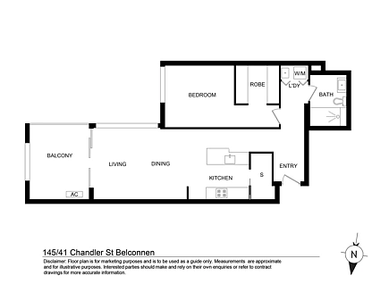 145/41 Chandler street, Belconnen, ACT 2617, 1房, 1浴, Apartment